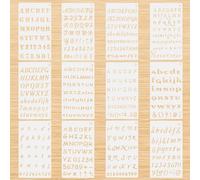 12 plantillas de letras pequeñas para pintar, plantillas de letras y números de 4 x 7 pulgadas para pintar, plantillas para álbumes de recortes, plantillas de plástico del alfabeto para diario,