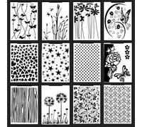 12 plantillas de repujado, plantilla de plástico, tarjetas de manualidades, plantillas de plástico para hacer tarjetas, álbum de fotos, decoración de álbumes de recortes, mariposa de rosas (14,5 x