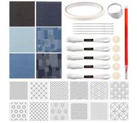12 plantillas Sashiko Stencil, juego de plantillas de plástico Sashiko, patrón de bordado para planchar, plantillas de patrón de bordado para los amantes de la costura a mano (A)