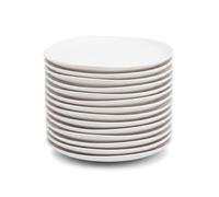 12 platos de postre de melamina blanco de 20 cm. Ideal para picnics, campings, caravanas y comidas al aire libre. Ligeros, seguros, resistentes y fáciles de lavar en lavavajillas.