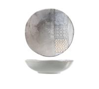 12 Platos Fondos En Stoneware Málaga Cm 20 Decorado H&H