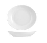 12 Platos Gondola Tivoli En Porcelana Blanca Cm 21X18 Hecho En Italia