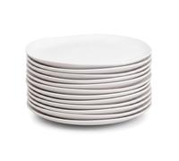 12 platos llanos de melamina blanco de 28 cm. Ideales para picnics, campings, caravanas y comidas al aire libre. Ligeros, seguros, resistentes y fáciles de lavar en lavavajillas.