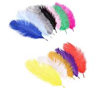 12 plumas de avestruz naturales de 9.8 a 11.8 pulgadas para decoraciones de Gatsby, bodas, fiestas de vacaciones, bailes de máscaras (12 colores)