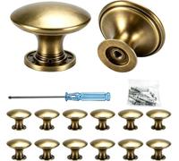 12 pomos de armario vintage,Tiradores de Muebles Redondos de 30 mm, Manijas de gabinete de latón vintage adecuadas para Gabinete, Cajones, Cocina, Baño