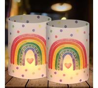 12 portavelas de mesa para cumpleaños, niña, arcoíris, decoración de cumpleaños para niñas, bella que seas de Bist decoración para fiestas de cumpleaños para niños, adecuados para luminarias o