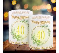 12 portavelas para 40 cumpleaños, decoración para 40 cumpleaños, para mujeres y hombres, decoración de mesa de cumpleaños para 40 cumpleaños, mujeres y hombres, «Schön DASS Du Da Bist, adecuado para