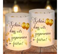 12 portavelas para decoración de mesa de cumpleaños, Nochevieja, decoración de mesa, portavelas con frases bonitas que celebramos juntos, para decoración de bodas, fiestas de Año Nuevo, bautizos,