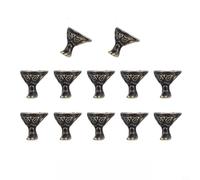 12 protectores de esquina de aleación de zinc vintage para patas de caja de madera para reemplazo de patas de muebles y soporte de pecho pequeño con patrón decorativo retro y tornillos a juego, 1.15 x