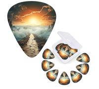 12 púas de guitarra, 3 grosores de diferentes grosores, púas de guitarra divididas con camino marítimo, púas personalizadas, púa de bajo con caja de almacenamiento, púa para acústica