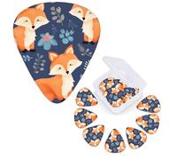 12 púas de guitarra, 3 púas de guitarra de diferentes grosores, lindo animal zorro, flor, púa de guitarra, guitarra personalizada, púa de bajo, púa de guitarra eléctrica con caja de almacenamiento