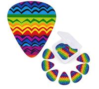 12 púas de guitarra, 3 púas de guitarra de diferentes grosores, púas de guitarra con patrón de arco iris del orgullo gay, púas de guitarra personalizadas, púa de bajo, púa de guitarra eléctrica con