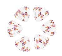 12 púas de guitarra Blueberry Strawberry Ice Cream para bajo, guitarra eléctrica acústica, ukelele, accesorios, incluye púas finas y de peso medio, con caja organizadora