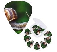 12 púas de guitarra con caja organizadora de almacenamiento, púa de bajo, caracol animal, púa de guitarra personalizada para guitarra acústica, guitarra eléctrica, bajo, ukelele