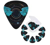 12 púas de guitarra con caja organizadora de almacenamiento, púas de bajo, hermosas alas, púas de guitarra personalizadas para guitarra acústica, guitarra eléctrica, bajo, ukelele