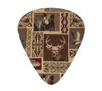 12 púas de guitarra con estampado de alce y ciervo con caja organizadora, 3 grosores diferentes, accesorios de guitarra (0.46 mm, 0.71 mm, 0.96 mm)