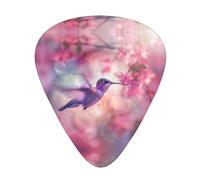 12 púas de guitarra con estampado de colibrí, aptas para amantes de la música, 3 grosores diferentes: 0,46, 0,71 y 0,96 mm.