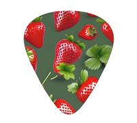 12 púas de guitarra con estampado de fresas, aptas para amantes de la música, 3 grosores diferentes: 0,46, 0,71 y 0,96 mm.