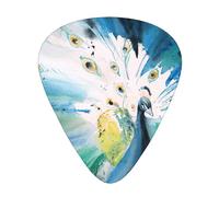 12 púas de guitarra con estampado de pavo real con caja organizadora, 3 grosores diferentes, accesorios de guitarra (0.46 mm, 0.71 mm, 0.96 mm)