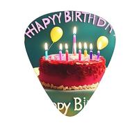 12 púas de guitarra Happy Birthday; material ABS, bordes lisos, tacto cómodo, 3 grosores opcionales