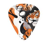 12 púas de guitarra WZYWHJ Ink Tiger, impresiones cómodas, tono claro, grosor moderado, adecuadas para guitarra y guitarra eléctrica