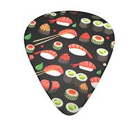 12 púas para guitarra, camarones de sushi japoneses, 3 grosores diferentes, triángulo clásico, para guitarra acústica, guitarra eléctrica, bajo