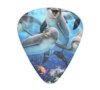 12 púas para guitarra Dolphin In The Coral Reef 3 grosores diferentes, triángulo clásico, para guitarra acústica, guitarra eléctrica, bajo