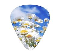 12 púas para guitarra, flor de margarita fragante, 3 grosores diferentes, triángulo clásico, para guitarra acústica, guitarra eléctrica, bajo