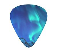 12 púas para guitarra Northern Lights, púas para guitarra, incluye calibres finos, medianos y pesados, 3 tamaños para ukelele con caja de almacenamiento organizadora