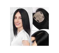 12 pulgadas extensiones de cabello humano para mujeres, 12 x 12 cm, gran cobertura para mujeres con extensiones de cabello que se adelgazan (parte media, negro natural)