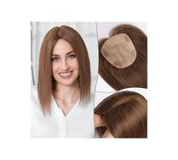 12 pulgadas extensiones de cabello humano para mujeres, 12 x 12 cm, gran cobertura para mujeres con extensiones de cabello que se adelgazan (parte media, marrón claro)
