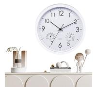 12 Pulgadas Reloj De Pared, Relojes De Jardín, Reloj Pared Grande, con Termómetro Y Medidor De Humedad, Reloj De Pared Impermeable, Reloj De Jardín Exterior, para Cocina, Dormitorio, Oficina En Casa