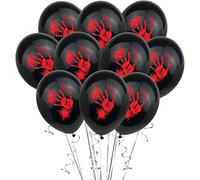 12 Pulgadas Sangre Negro Rastros de Dedos Globos de Látex sin Cintas para Decoración de Halloween Negro Rojo Suministros de Halloween