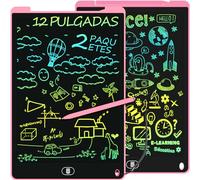12 Pulgadas Tableta Escritura LCD Color, Electight Tablet Escritura Pantalla Colorido Infantil, Juguetes Educativo Niños con Borrable y Bloqueo Función, para el Hogar, Escuela, 2 Packs Rosa