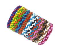 12 pulseras de protección contra mosquitos, naturales e impermeables, pulseras de cuero de aceite esencial para plantas, para camping, senderismo, repelentes de mosquitos naturales, pulseras