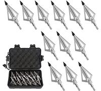 12 Puntas de Caza de Tiro con Arco，Puntas de Flecha de 100 Granos, Puntas de Ballesta con Caja de plástico portátil para Ballesta, Arco recurvo, Arco Compuesto