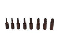 12 puntas de cinco puntos para destornillador Torx con agujero, vástago hexagonal de aleación de acero de 25 mm, para taladros eléctricos y manuales Ts8 a Ts40