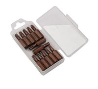 12 puntas de destornillador Torx de 5 puntos con agujero de 25 mm para herramientas eléctricas y manuales, juego de brocas magnéticas de aleación de acero compatible con soporte TS25 de 1/4 de pulgada