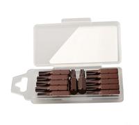 12 puntas de destornillador Torx de cinco puntos con agujero, vástago hexagonal de 25 mm, juego de destornilladores de aleación de acero para taladros eléctricos y manuales, compatible con TS8-TS40