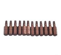 12 puntas de destornillador Torx de cinco puntos con agujero, vástago hexagonal de 25 mm, juego de destornilladores de aleación de acero para taladros eléctricos y manuales, compatible con TS8-TS40