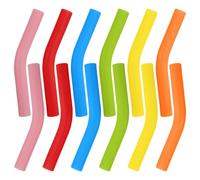 12 puntas de paja de silicona con punta angular, boquilla de paja de silicona multicolor, pajitas de silicona reutilizables, cubiertas de silicona para pajitas de silicona, cortas, 6 colores