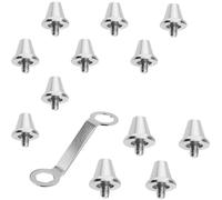 12 Puntas De Repuesto para Botas De Futbol, Perno De Futbol De Aleación De Aluminio, 2 Tamaños, 11 mm, 13 mm, con Llave De Tacos para Botines De Soccer, Compatible con La Mayoría De Botines De Fútbol