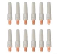12 puntas de soldadura sin revestimiento para linterna 15AK, boquillas de cobre de 40 x 0,8 mm con protección antiescoria para MIG para accesorios de equipos de soldadura TIG