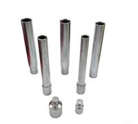 12 puntos, cabeza de llave de vaso de 120 mm, adaptador de accionamiento de 3/8 pulgadas con 5 enchufes hexagonales y 2 convertidores, acero al cromo vanadio para llave eléctrica de CA, litio y