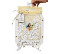 12 Razones Por Las Que Te Amo El Cuadro - Jar De Memoria Parejas, Mensaje Corazón | Regalo Romántico Wooden Hearts, Recuerdo Sentimental Para Pareja, Aniversario O San Valentín, Nota Amor Cre