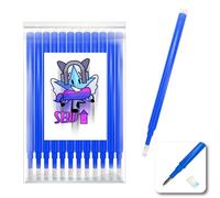 12 recambios BLU Pilot Friction compatible XXL para bolígrafo de gel borrable punta 0,7. Stick para escritura escolar, sobre tela y piel termoborrable (azul)