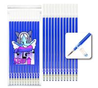 12 Recambios XXL Bolígrafo Gel Borrable Azul - Compatibles con Legami - Punta 0,5mm - Con 2cm Más de Tinta - Para Escuela, Marcado Preciso sobre Tela y Piel - Termoborrables de Larga Duración