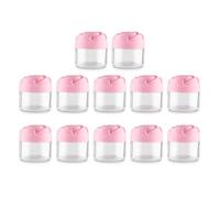 12 recipientes de cosméticos vacíos con forma de flor de rosa, tarros redondos transparentes con tapa para sombra de ojos, aretes, crema