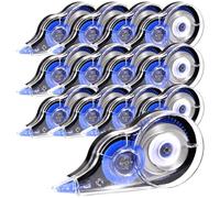 12 rodillos correctivos, 5 mm x 12 m, con tapa, juego de cintas, artículos de papelería para estudiantes y oficina, color azul