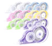 12 rodillos correctivos con ratón, 5 mm x 12 m, con tapa protectora, juego de cinta correctiva, para estudiantes, profesores, oficina, hogar, 6 colores